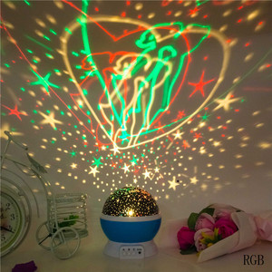Luz Led nocturna con cable usb que cambia de <span class=keywords><strong>Color</strong></span>, lámpara giratoria automática de 360 grados, Luna y cielo estrellado, regalo de Navidad y vacaciones - Product Image 6