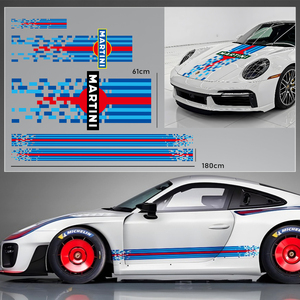 Autocollants de course pour capot de voiture, <span class=keywords><strong>Film</strong></span> Transparent en vinyle UV, pour Porsche <span class=keywords><strong>911</strong></span> 917LH 918 970 Panamera, accessoires de voiture - Product Image 2