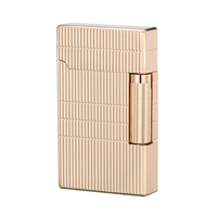 Accessoires pour fumeurs : Briquet à flamme nue en métal personnalisé avec meule, rechargeable au butane, idéal pour cadeau d'affaires