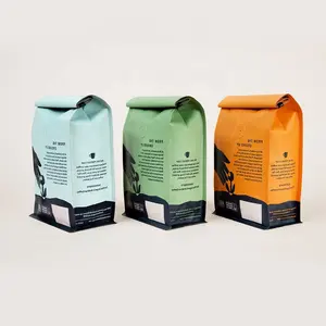 Grand Espresso sac de grains de café entier torréfié 500g Arabica sac d'emballage rôti foncé avec Valve