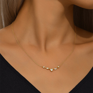 Collar de Plata de Ley 925 con Estrella de Ocho Puntas, Zirconia Geométrica, Chapado en Oro de 18k, para Uso Diario - Product Image 4