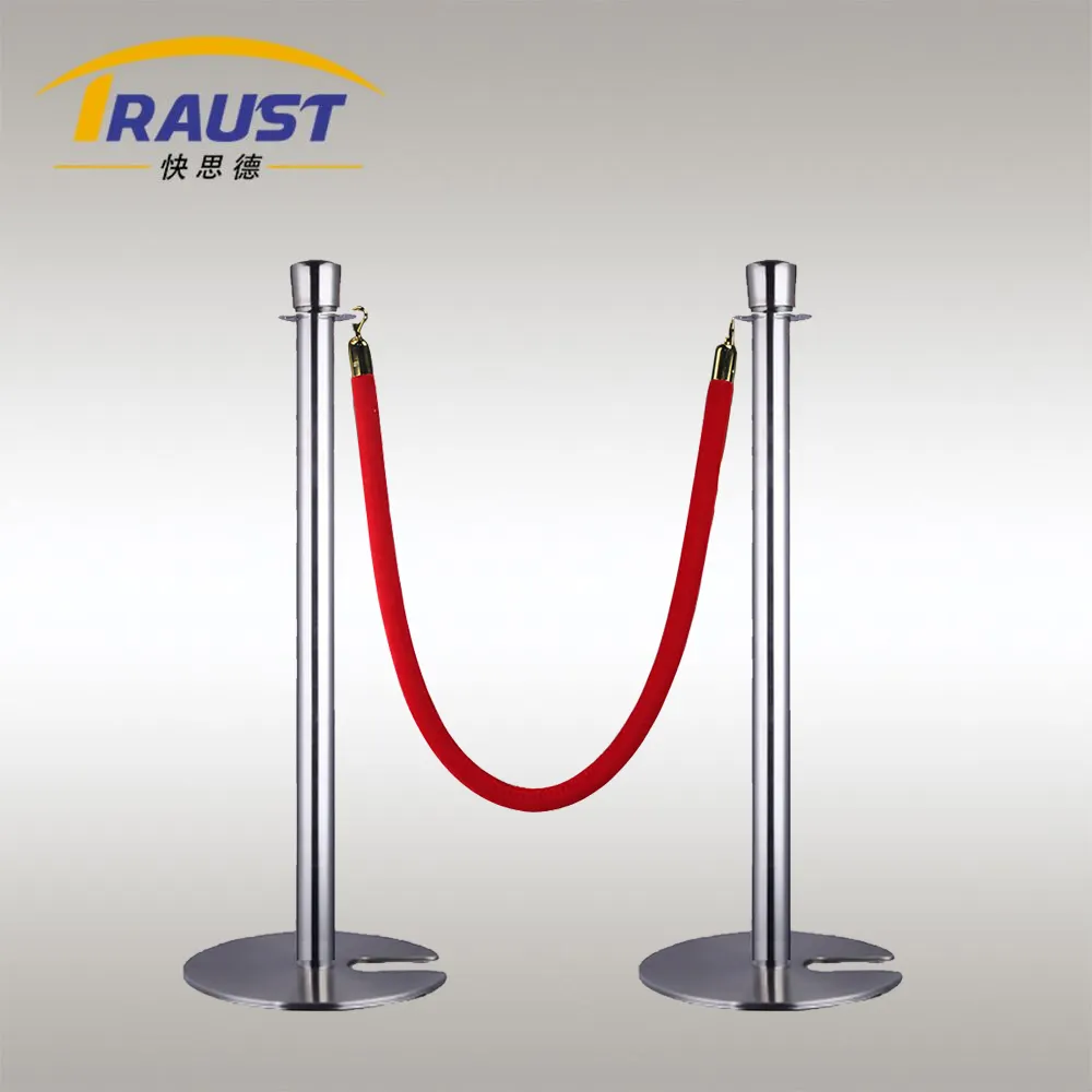 Traust Traditional Event Party Awards 6 Pcs Set Black Green Red Carpet Poles Velvet Hanging Railing Barrier Post Rope Stanchion