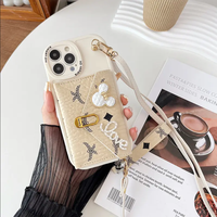 Populaire mignon dessin animé Mickey bandoulière corde carte sac coque de téléphone pour iphone 15 14 13 13 plus/pro/pro max