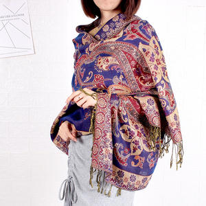 Mode Vrouwen Pashmina Kwastjes Sjaals Etnische Winter Klassieke Tribale Dames Paisley Print Sjaal Poncho - Product Image 2