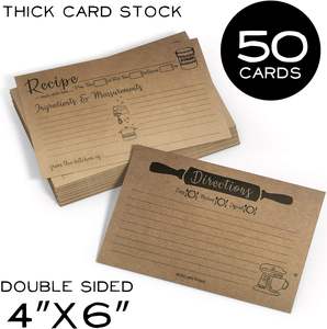 Wooden <strong>Recipe</strong> <strong>Box</strong> With Cards and Dividers, Wood <strong>Recipe</strong> <strong>Box</strong>,50 Double Sided 4x6 <strong>Recipe</strong> Cards Included,Wood <strong>Box</strong> with Slide Top - Product Image 4