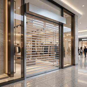 <span class=keywords><strong>Porte</strong></span> à enroulement transparente en <span class=keywords><strong>PVC</strong></span> de conception moderne OUTUS avec guide en aluminium pour <span class=keywords><strong>entrée</strong></span> de centre commercial - Product Image 5