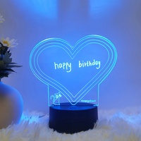 Tableau d'affichage effaçable à sec en acrylique émettant de la lumière LED 16 couleurs Mémo de bureau vierge personnalisé pour chambre d'enfant Caractéristiques de la maison intelligente