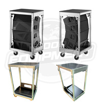 Carrito de Transporte Plegable de Aluminio con Ruedas para Altavoces Line Array, Ajustable en Altura