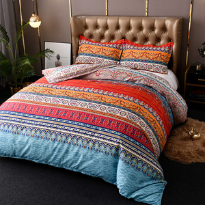 Hot <strong>Sales</strong> Bohemia Microfiber 100% Polyester Anti-Pilling <strong>Duvet</strong> Cover Set Single Double <strong>King</strong> <strong>Super</strong> <strong>King</strong> 3pcs Bedding for Home Use - Product Image 5