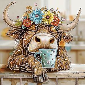 Kit Fai-da-Te 30*30CM Decorazione Murale con Fiori e <span class=keywords><strong>Yak</strong></span>, Pittura Diamante con Cristalli a Forma Speciale per Decorazione Casa - Product Image 1