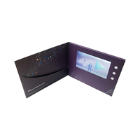 Haute qualité 7 pouces LCD écran vidéo cartes de voeux vidéo brochure livre cadeau d'affaires avec poche Extra Flyer Promotion Premium