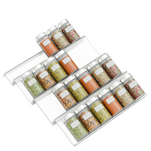 4 Layers Plastic Clear Spice Rack <b>Drawer</b> Organizer <b>Acrylic</b> Expandable Seasoning and Spice Jar Organizer for Kitchen Cabinets - Product Image 3