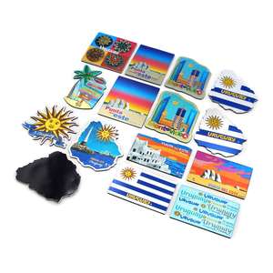 Autocollant de réfrigérateur personnalisé avec photo, souvenir du volcan de l'île de la Réunion, aimant de réfrigérateur 3D en feuille d'argent - Product Image 4
