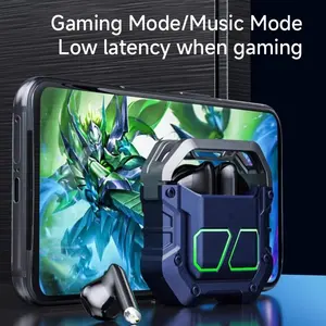 Hotriple C5 High-End Cool-Design Gaming flach Handfreies echtes drahtloses Stereo-Kopfhörer Headset Ohrhörer mit 250-mAh-Ladekote