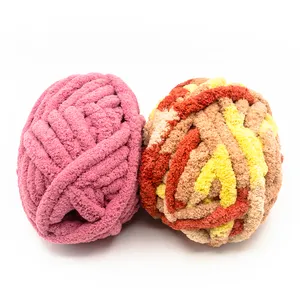 20MM lanas chenille Polyester blanket polyester yarn super chunky chenille yarn chunky for hand craft