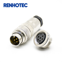 RENHOTEC M16 Buchse für Frontplattenmontage 12/14/16/19 Pin Löttyp Automotive Metall/Kunststoffgehäuse