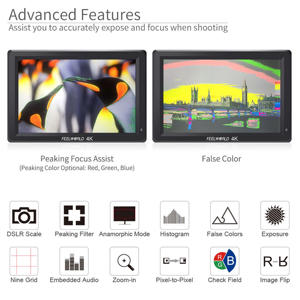 FEELWORLD T756 7 "IPS HDMI Cámara Monitor <span class=keywords><strong>Bucle</strong></span> de salida de entrada, FHD 1920x1200, Zoom de píxeles, Soporta 4K, Descuento a granel - Product Image 3