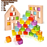 Blocs de construction en acrylique pour enfants Cubes empilables en lucite colorée pour l'apprentissage précoce et le jeu Montessori Jouets éducatifs sûrs