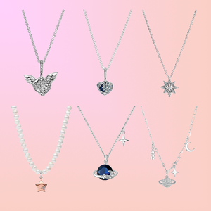 Colliers pendentifs cœur vintage romantiques - Argent sterling Pierres de zircon Plaqué or rose Chaîne à maillons pour femmes Mariage Fête - Product Image 1