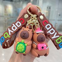 WOWEI Llavero 3D de PVC de Capibara, Colgante de Goma para Coche y Mochila, Regalo para Parejas, Colgante para Bolso