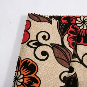 Флокированная ткань из 100% полиэстера с цветочным принтом жаккардовая ткань для обивки дивана