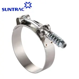 High pressure high torque t with spring loaded t bolt free samples hose pipe clamp SUNTRAC 19mm pipe clamp