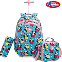 Ensemble de sacs d'école pour enfants Jasminestar, sac d'école professionnel à roulettes, 18 pouces, 3 sacs d'école à roulettes avec roues