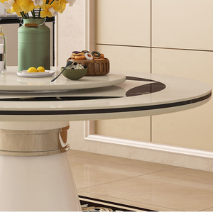Ensemble de table et de chaises de salle à manger en marbre moderne de luxe léger, mobilier de restaurant minimaliste de haute qualité à la française - Product Image 5