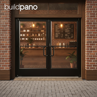 Portes de séparation en verre modernes sur mesure, étanches, de style français, finies en aluminium, portes d'entrée à charnières pour usage commercial