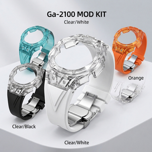 Kit de modification transparent <span class=keywords><strong>GA</strong></span>-<span class=keywords><strong>2100</strong></span> pour <span class=keywords><strong>Casioak</strong></span> GA2100/2110/<span class=keywords><strong>GA</strong></span>-B2100 - Boîtier de montre personnalisé + ensemble de bracelet en silicone, accessoires de montre - Product Image 1
