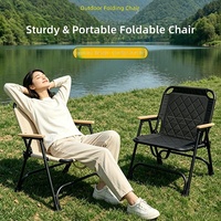 Chaise pliante de camping en plein air Kermit Iron avec table pliante portable épaissie pour pique-nique - SYNC