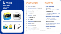 Projecteur intelligent Umiio U30, dernier modèle, correction automatique de la distorsion trapézoïdale, mise en miroir de l'écran, projecteur Android