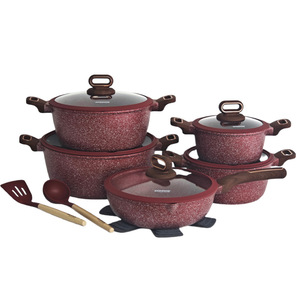 Juego de 15 piezas de botones de junta tórica para ollas de 20-32 cm y sartén poco profunda de 28 cm, utensilios de cocina vintage moteados, distribución B2B - Product Image 4