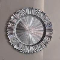 Vente en gros de décoration de table de mariage de style luxueux Assiettes de fond dorées en forme de vague Tapis de présentation