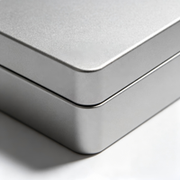 Boîte à bijoux en aluminium personnalisée, cube métallique sans soudure avec insert en velours, logo personnalisé