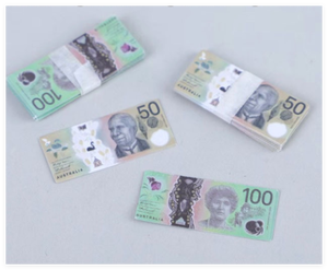 Papier-monnaie réaliste billet de banque monnaie US Dollar australien Livre Euro Won coréen Franc suisse Rouble maison de poupée jouer enfant jouet - Product Image 4