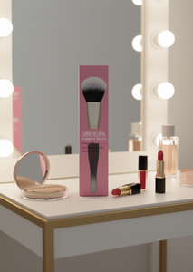 Grenobil Cosmetic <b>Brush</b> Nylon Hair Aluminum Ferrule Wood Handle <b>Round</b> Shape Makeup Application - Product Image 2