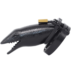 Gabbia per dispositivo di castità maschile in plastica a forma di dinosauro di squalo gabbia per pene per uccelli BDSM bondage gabbia per bondage di castità maschile a forma di <span class=keywords><strong>animale</strong></span> - Product Image 5