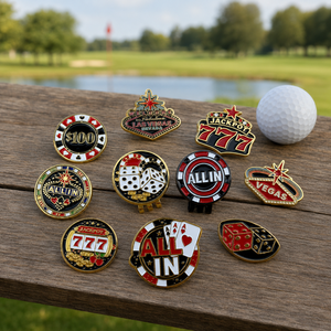 Marqueur de balle de golf sur le thème du casino de Las Vegas, en alliage de zinc, accessoire de golf pour cadeau sportif - Product Image 3