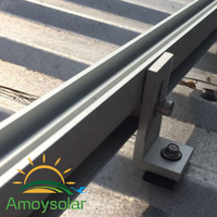 Structure de montage solaire photovoltaïque de haute qualité Xiamen Amoy Solar avec garantie de 12 ans, support de panneau de toit en L, résistance au vent de 60 m/s, charge au vent de 1,4 KN/m²