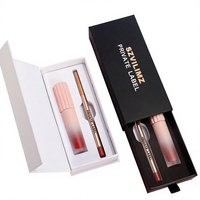 Kit de maquillage pour les lèvres de qualité professionnelle, sans logo, pour l'exportation, comprenant un crayon à lèvres waterproof 12 couleurs et un gloss longue tenue 65 couleurs, taille standard