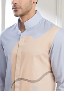 เสื้อเชิ้ตผู้ชายลำลองผ้าฝ้าย 100% แขนยาว คอปกติดกระดุม แห้งเร็ว ระบายอากาศดี รับผลิตแบบ OEM - Product Image 2