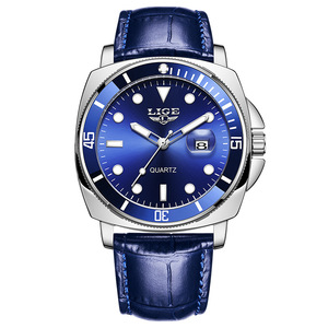 Montre Homme de Luxe Sport Quartz Affaires LG89155 Bracelet en Cuir Noir Date Facile à Lire Cadeau pour <span class=keywords><strong>Mari</strong></span> Père Anniversaire - Product Image 5