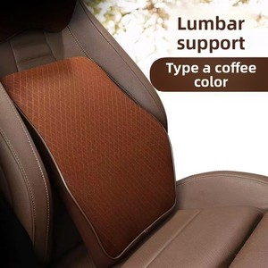 Coussin de soutien lombaire et cervical en mousse à mémoire de forme et cuir artificiel pour appuie-tête de voiture, avec maille latérale - Product Image 6