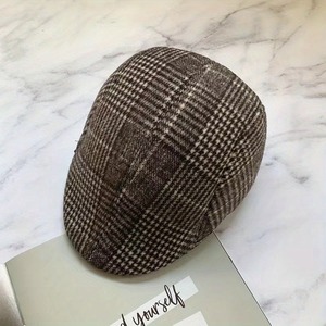 Gorro de Lana a Cuadros Unisex, Plegable, Estilo Urbano, Cálido - Product Image 2