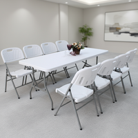 Chaise pliante professionnelle en métal, table montante en plastique pour mariage et fête, tables et chaises en plastique, vente en gros, livraison gratuite
