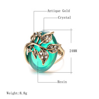 Bague gothique punk cristal rouge bague vintage esthétique géométrique irrégulière métal strass bagues pour femmes hommes bijoux accessoires
