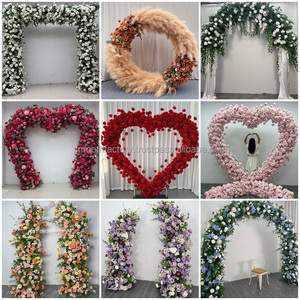 Decoración de Fondo para Bodas al Aire Libre LEDA, Arco de Flores en Forma de Corazón con Hortensias, Decoración de Flores Artificiales para Eventos - Product Image 6