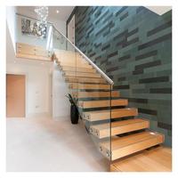 Escalier flottant de luxe léger à marches larges, escalier suspendu spacieux et ouvert pour villas, appartements et hôtels en kit