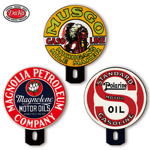 Smalto Vintage per esterni vendita calda giardino Logo a benzina arancione aereo motore in porcellana smalto porta porta Push Sign - Product Image 3